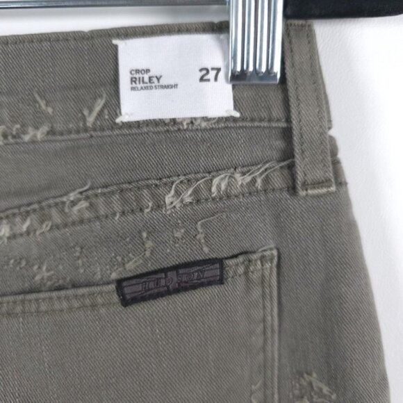 HUDSON CROP RILEY Relaxed Straight Distressed LOGD Green Jeans WC4100DLW Size 27 - Picture 12 of 16